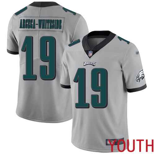 Youth Philadelphia Eagles #19 JJ Arcega-Whiteside Limited Silver Inverted Legend NFL Jersey Football